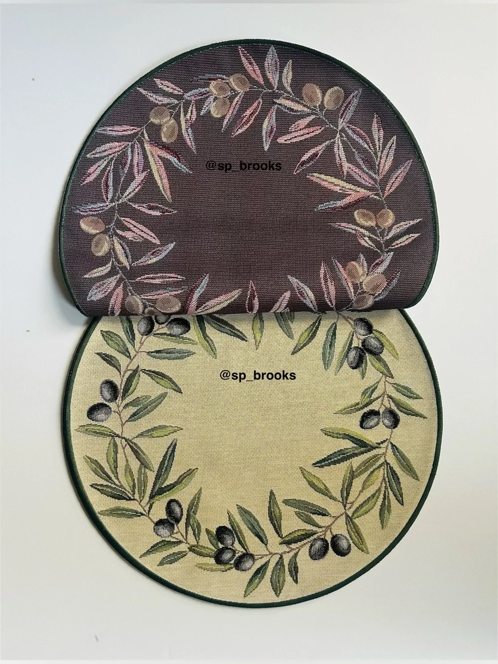 🎁4PC Emme Special Edition Gobelin Tapestry Placemats - 15” Round Emme Placemats